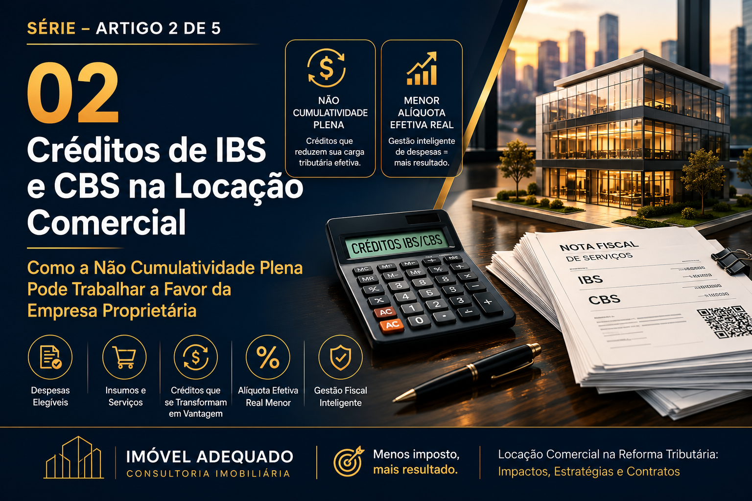Cr&eacute;ditos de IBS e CBS na Loca&ccedil;&atilde;o Comercial: Como a N&atilde;o Cumulatividade Plena Pode Trabalhar a Favor da Empresa Propriet&aacute;ria