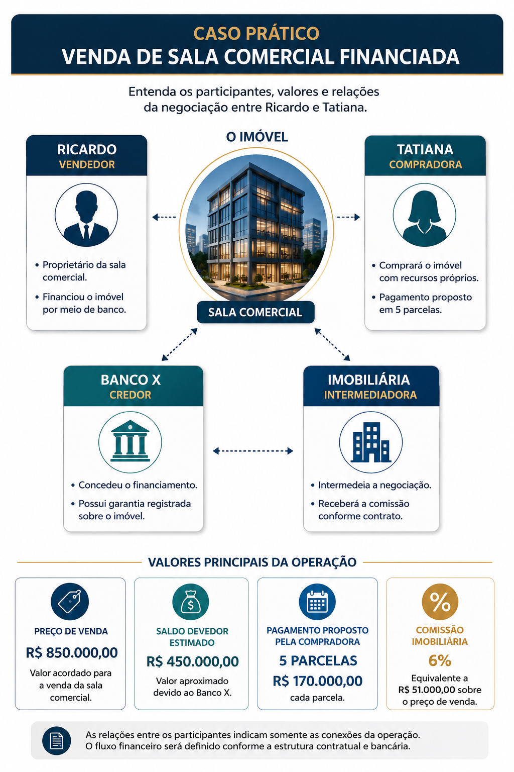 Caso prático de venda de imóvel financiado por Ricardo e Tatiana