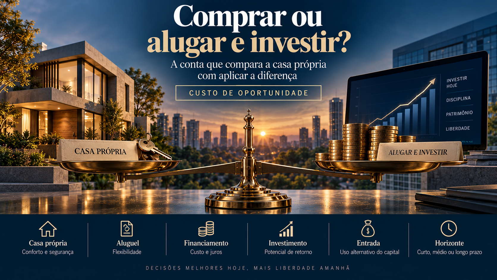 Comprar a casa pr&oacute;pria ou alugar e investir a diferen&ccedil;a?