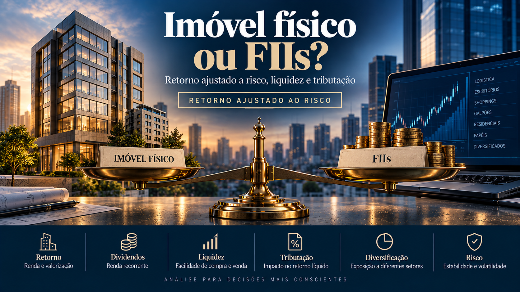 Im&oacute;vel f&iacute;sico x fundos imobili&aacute;rios (FIIs): retorno, risco e tributa&ccedil;&atilde;o