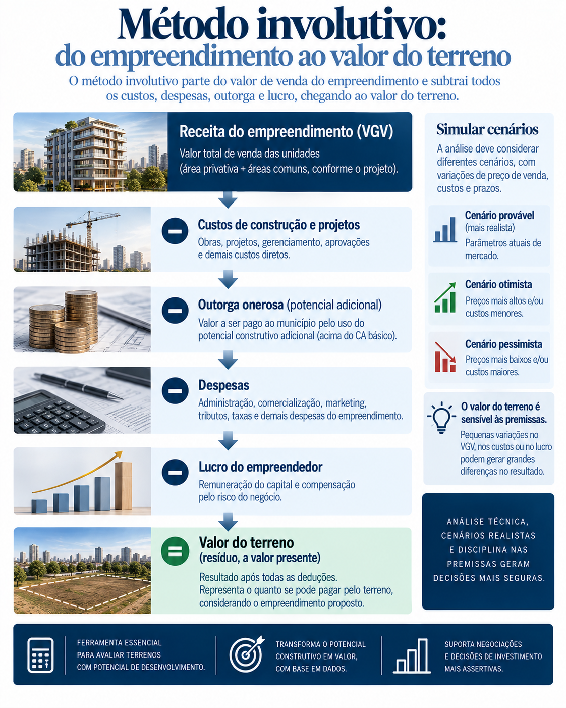 Método involutivo: do empreendimento ao valor do terreno